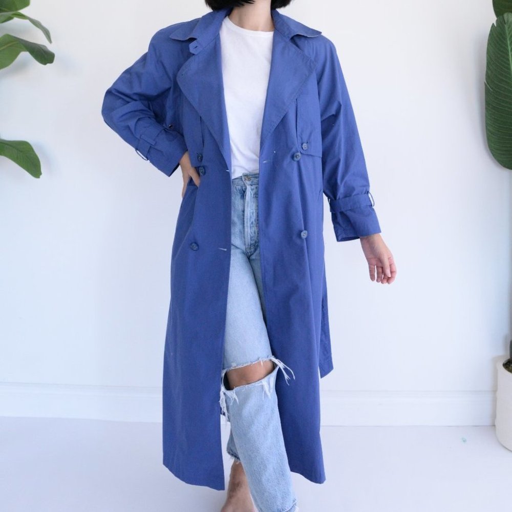 Thunder Bay Blue Trench Coat for Women